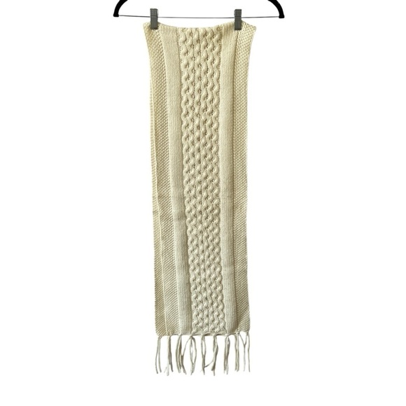 J MCLAUGHLIN LARA WOOL CASHMERE BLD SCARF LUXURY WARM NEUTRAL WINTER FRINGE - Picture 5 of 10